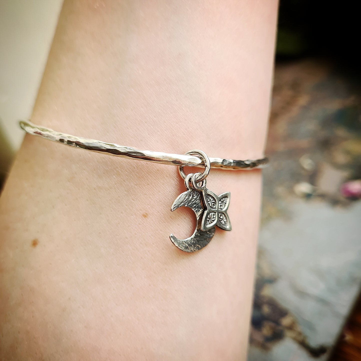 Celestial Charm Bangles - 100% Recycled Silver