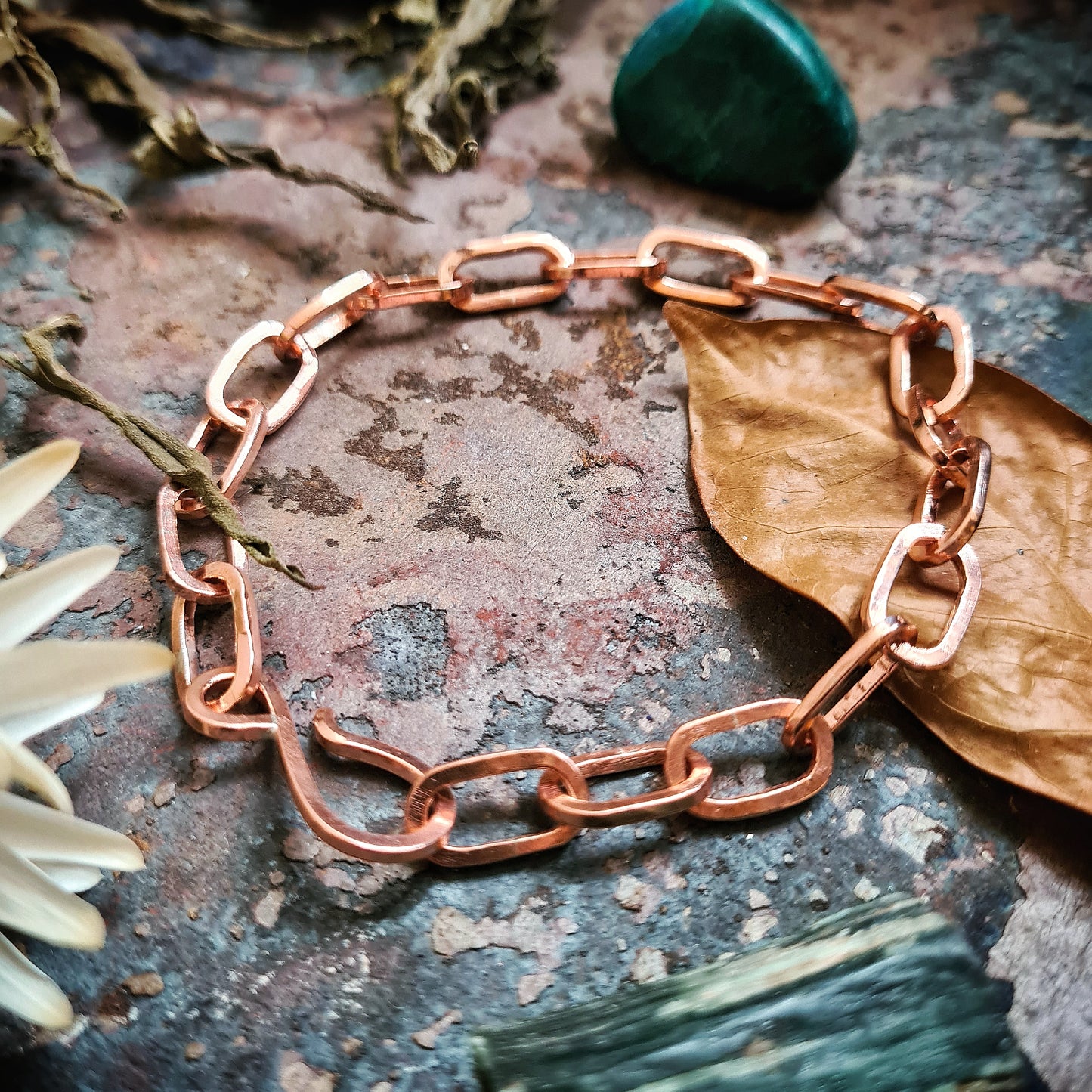 Copper Link Chain Bracelet - 100% Recycled Copper Electrical Wire