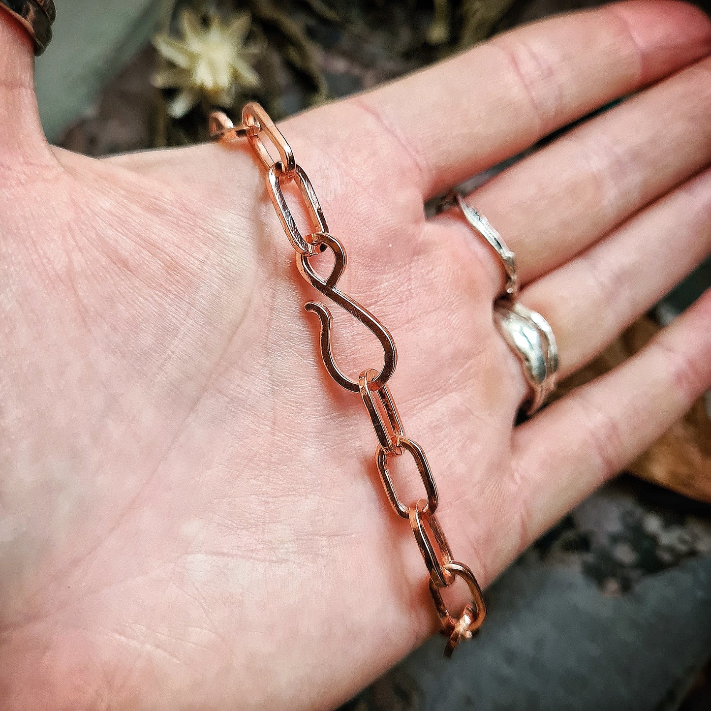 Copper Link Chain Bracelet - 100% Recycled Copper Electrical Wire