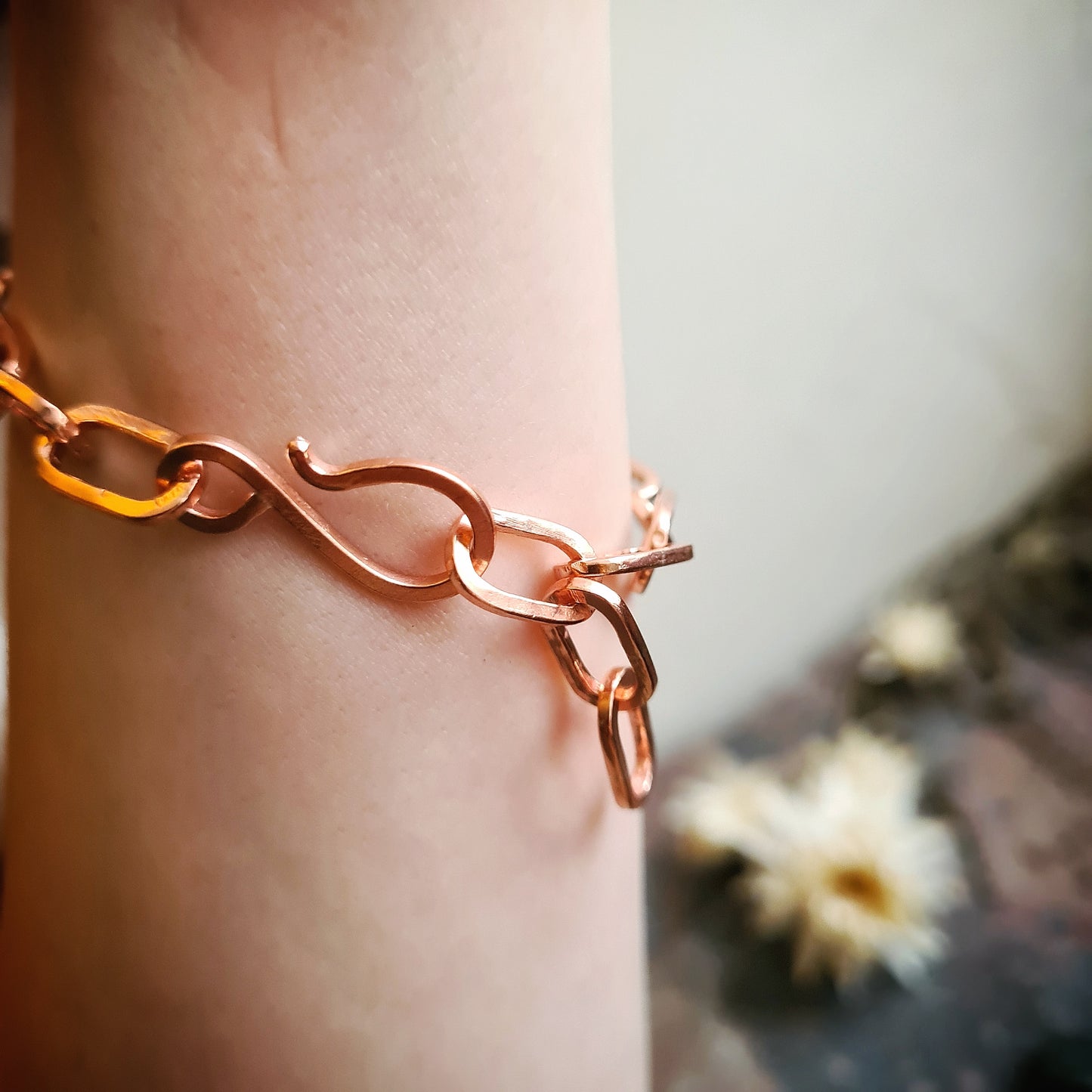 Copper Link Chain Bracelet - 100% Recycled Copper Electrical Wire