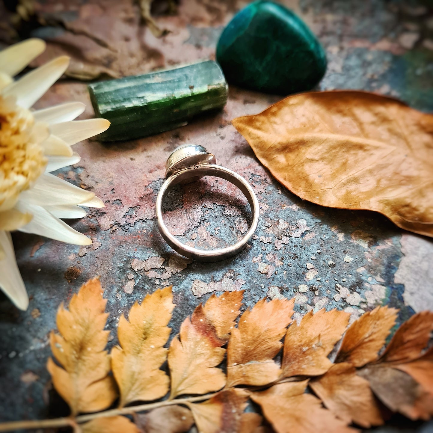 Rainbow Moonstone Ring - 100% Recycled Silver