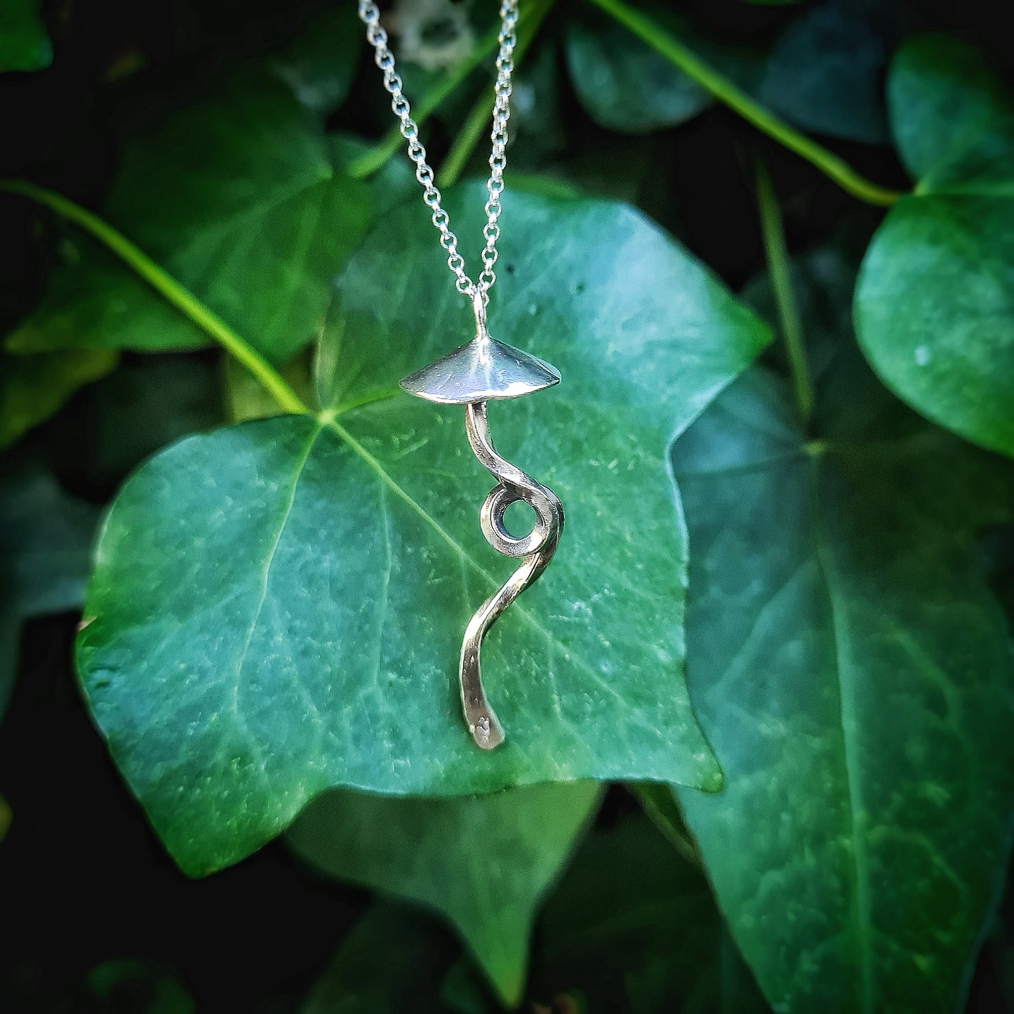 Magical Mushroom Pendant - 100% Recycled Sterling Silver
