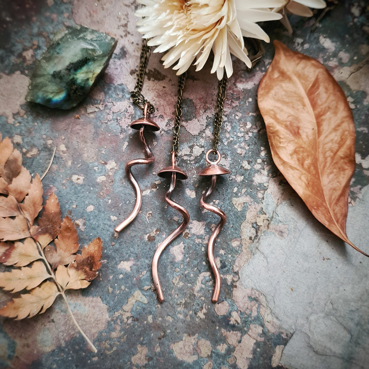 Copper Mushroom Pendant - 100% Recycled Copper