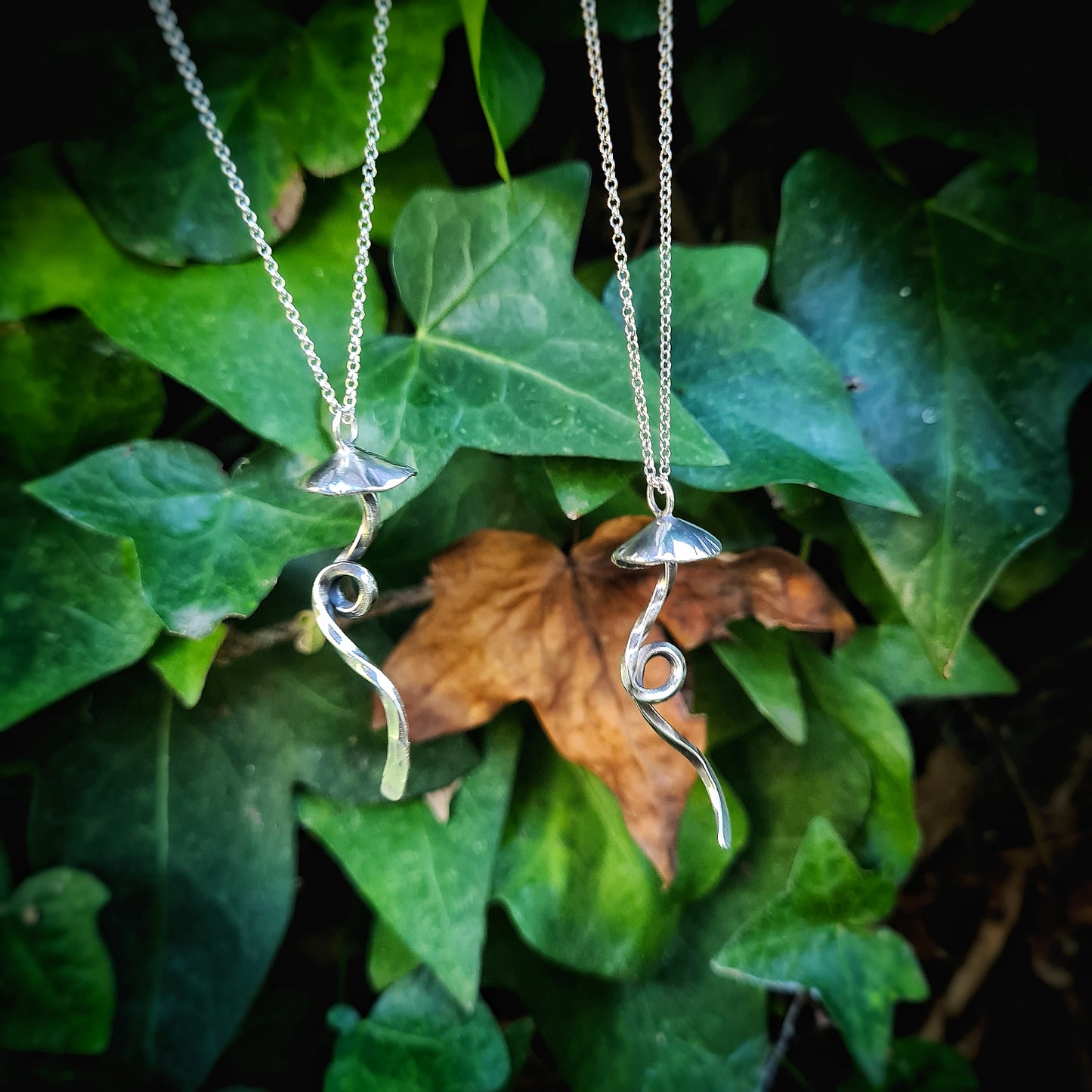 Magical Mushroom Pendant - 100% Recycled Sterling Silver