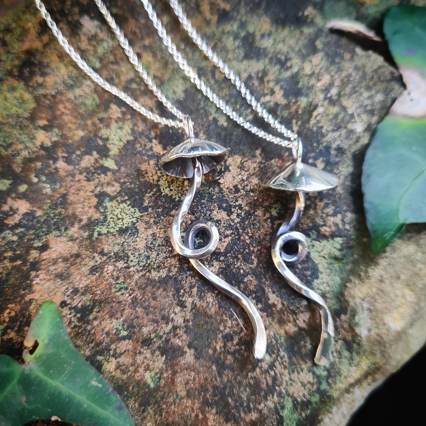 Magical Mushroom Pendant - 100% Recycled Sterling Silver