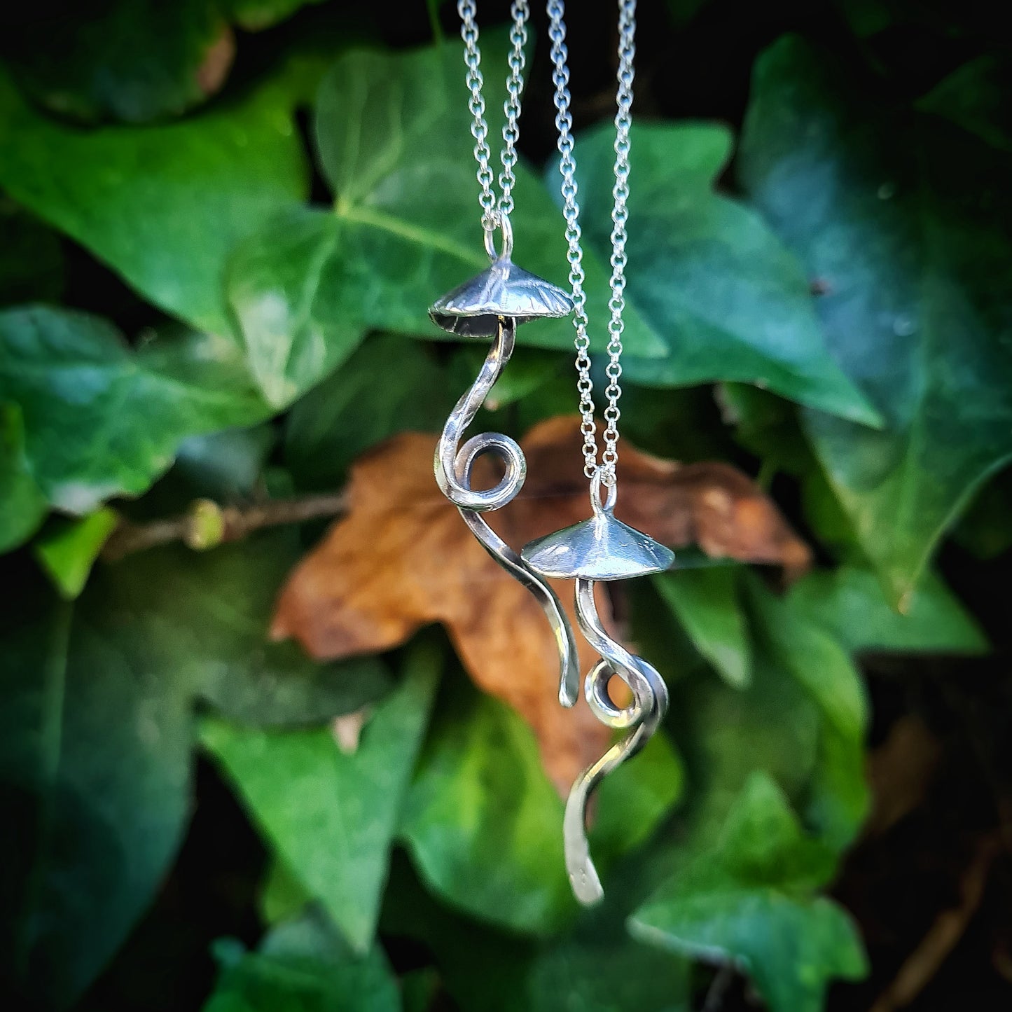Magical Mushroom Pendant - 100% Recycled Sterling Silver