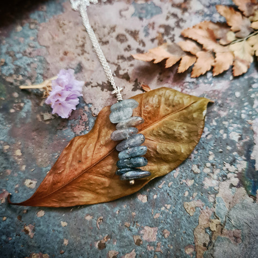 Kyanite Stack Pendant with 100% Recycled Silver