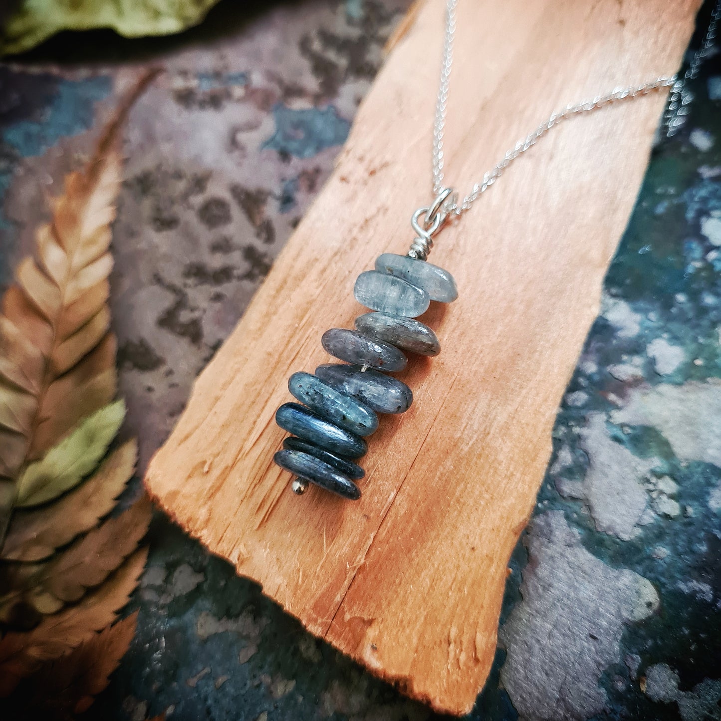 Kyanite Stack Pendant with 100% Recycled Silver