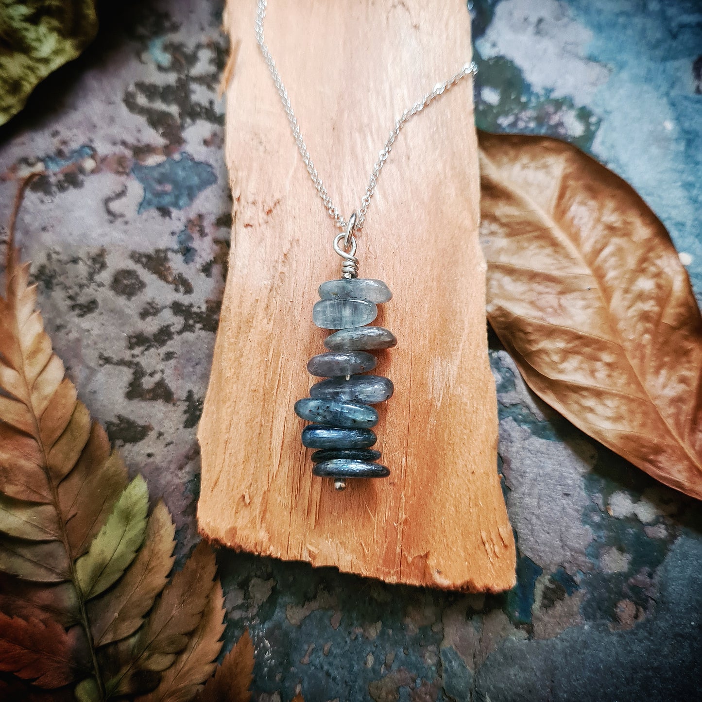 Kyanite Stack Pendant with 100% Recycled Silver