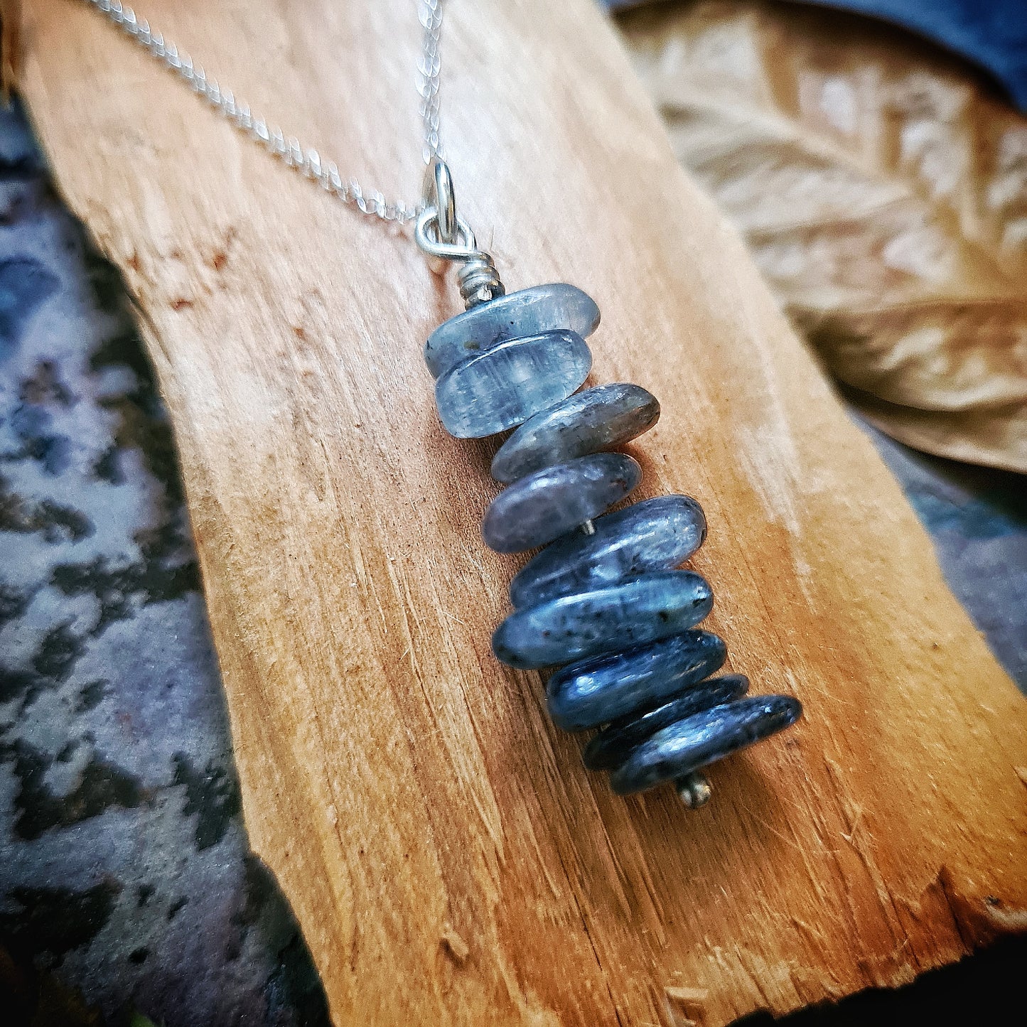 Kyanite Stack Pendant with 100% Recycled Silver