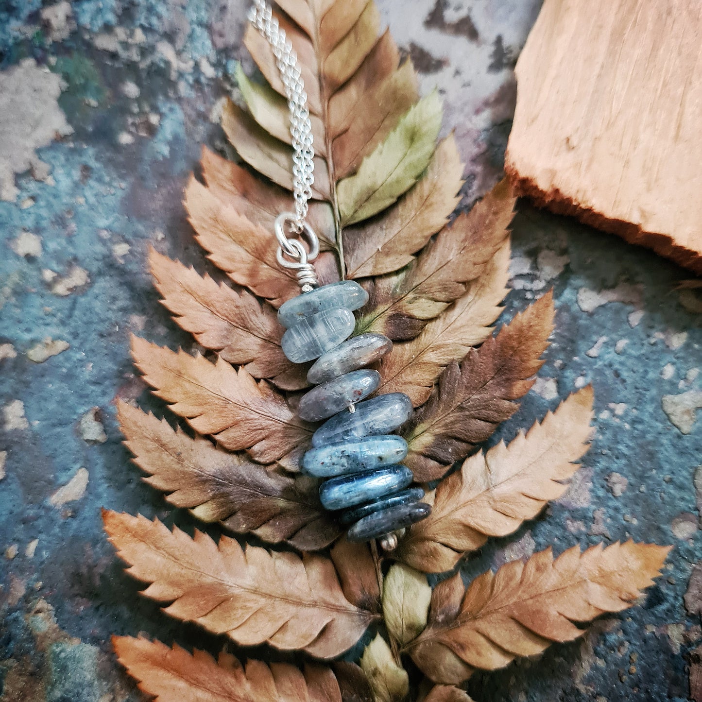 Kyanite Stack Pendant with 100% Recycled Silver