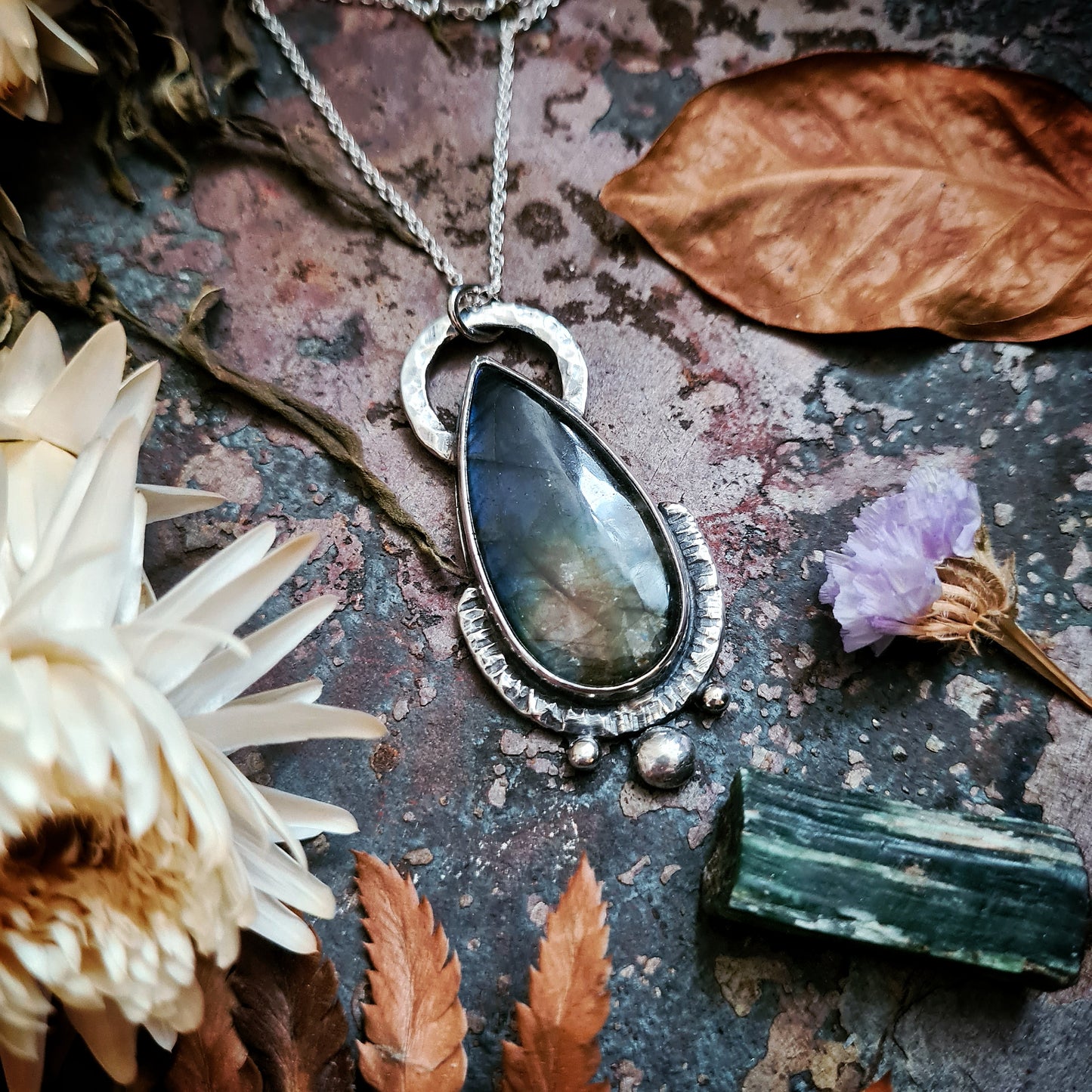 Supreme Flashy Labradorite Pendant - 100% Recycled Silver