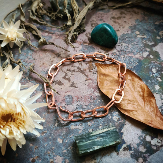 Copper Link Chain Bracelet - 100% Recycled Copper Electrical Wire