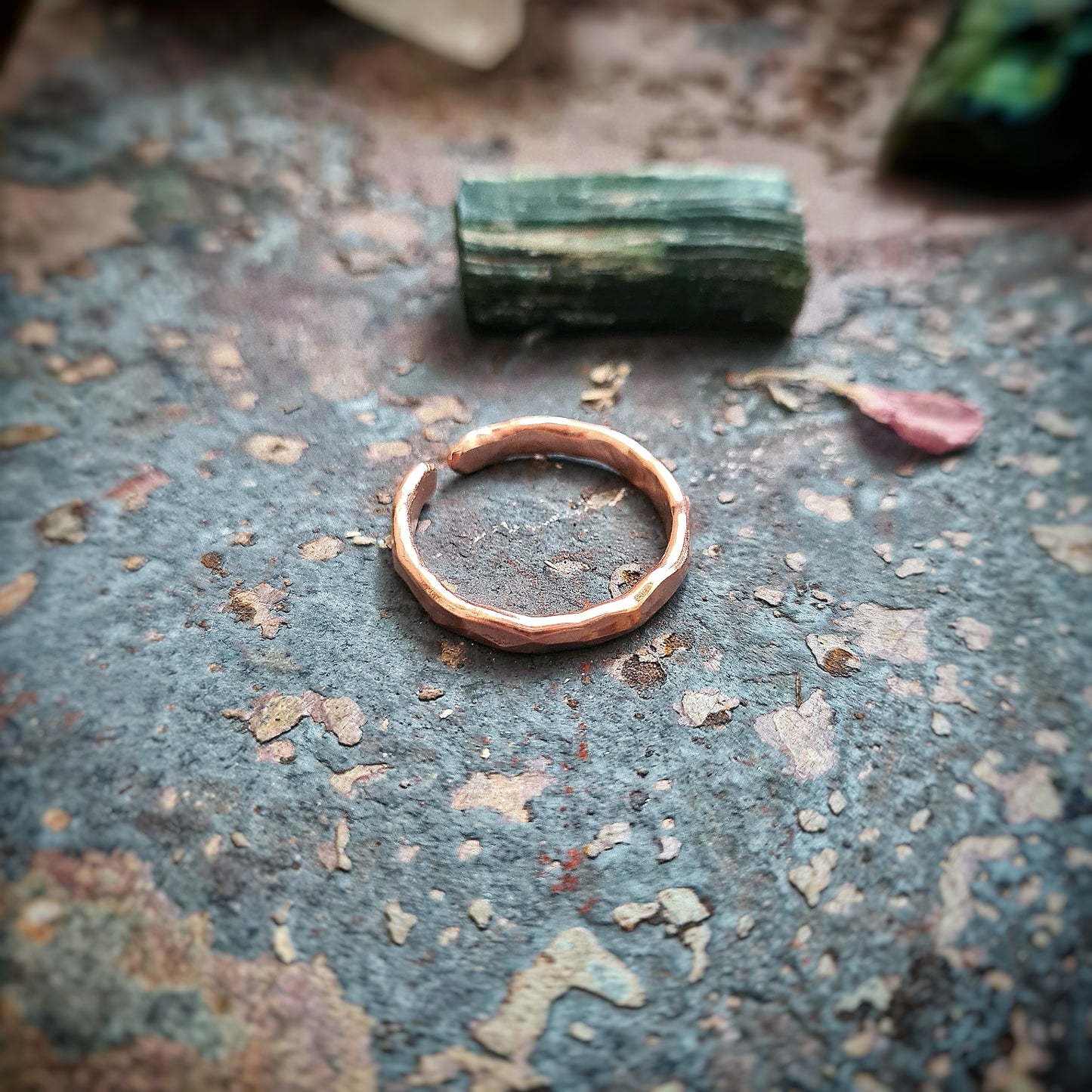 Slim, Hammered Ring - 100% Recycled Copper