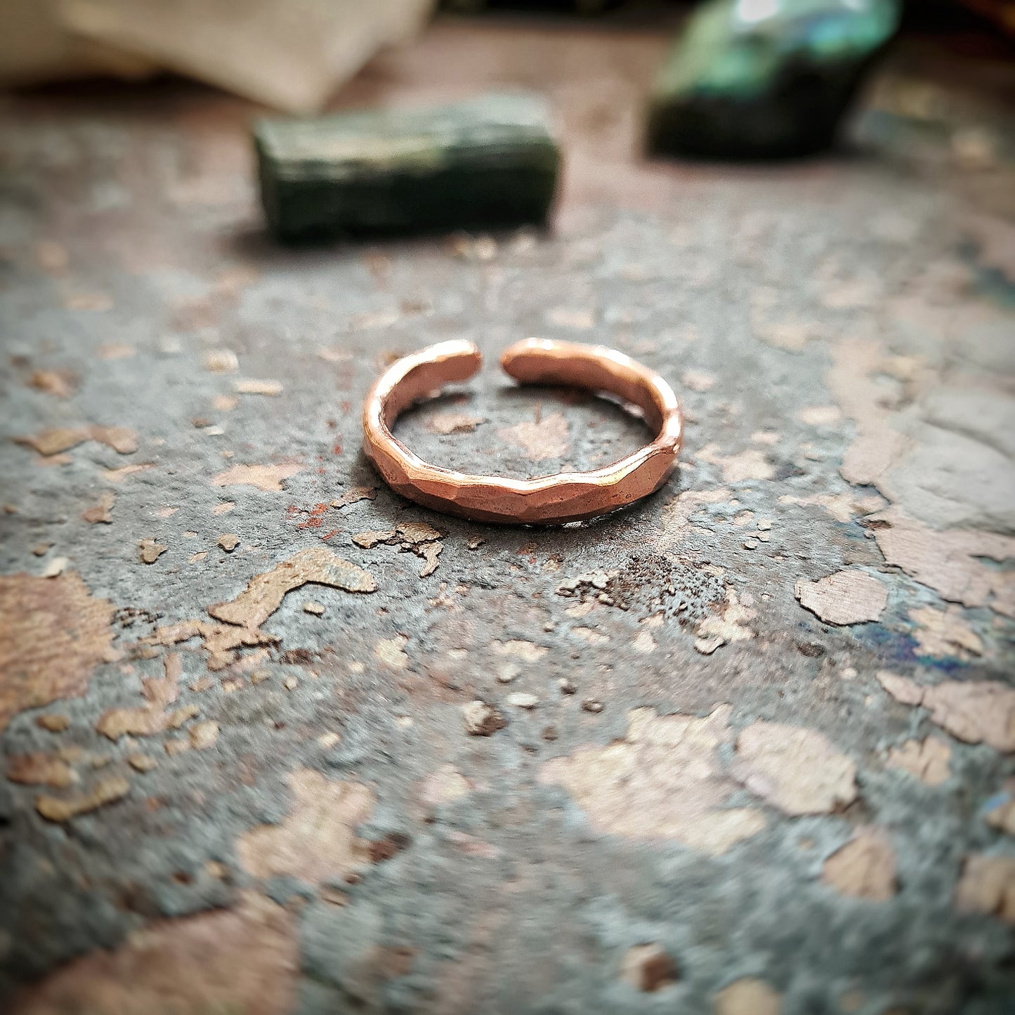 Slim, Hammered Ring - 100% Recycled Copper