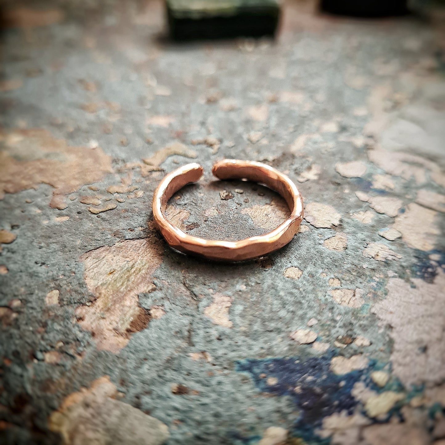 Slim, Hammered Ring - 100% Recycled Copper