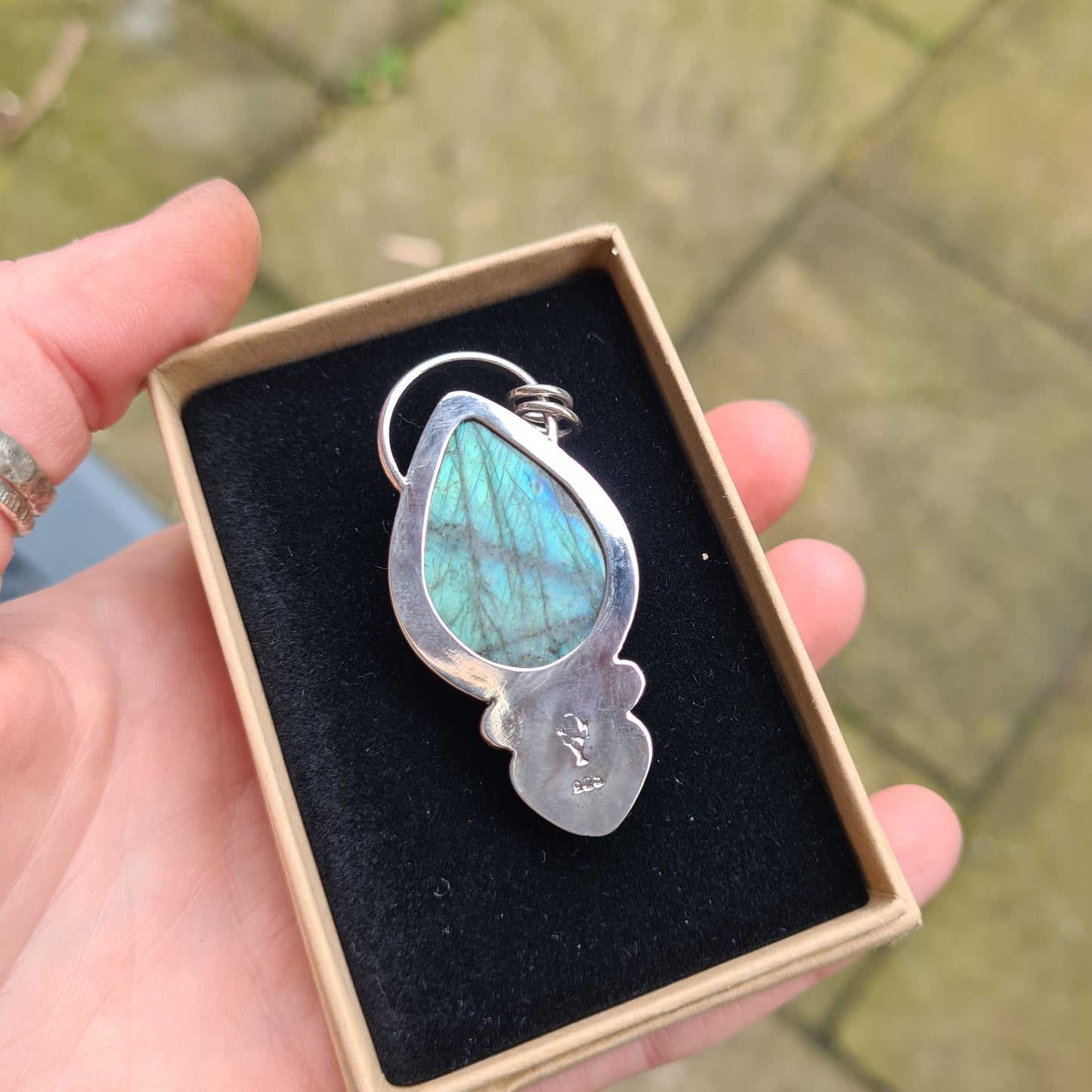 CUSTOM ORDER. 50% remaining balance FOR MO KELLY - Labradorite and Chalcedony Pendant in Sterling Silver