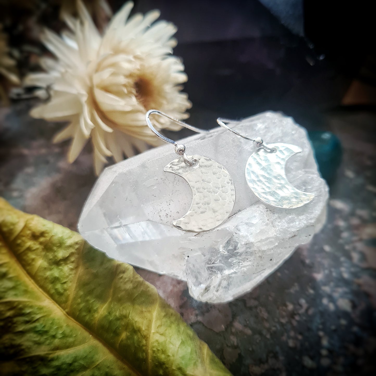 Crescent Moon Earrings - 100% Recycled Sterling Silver