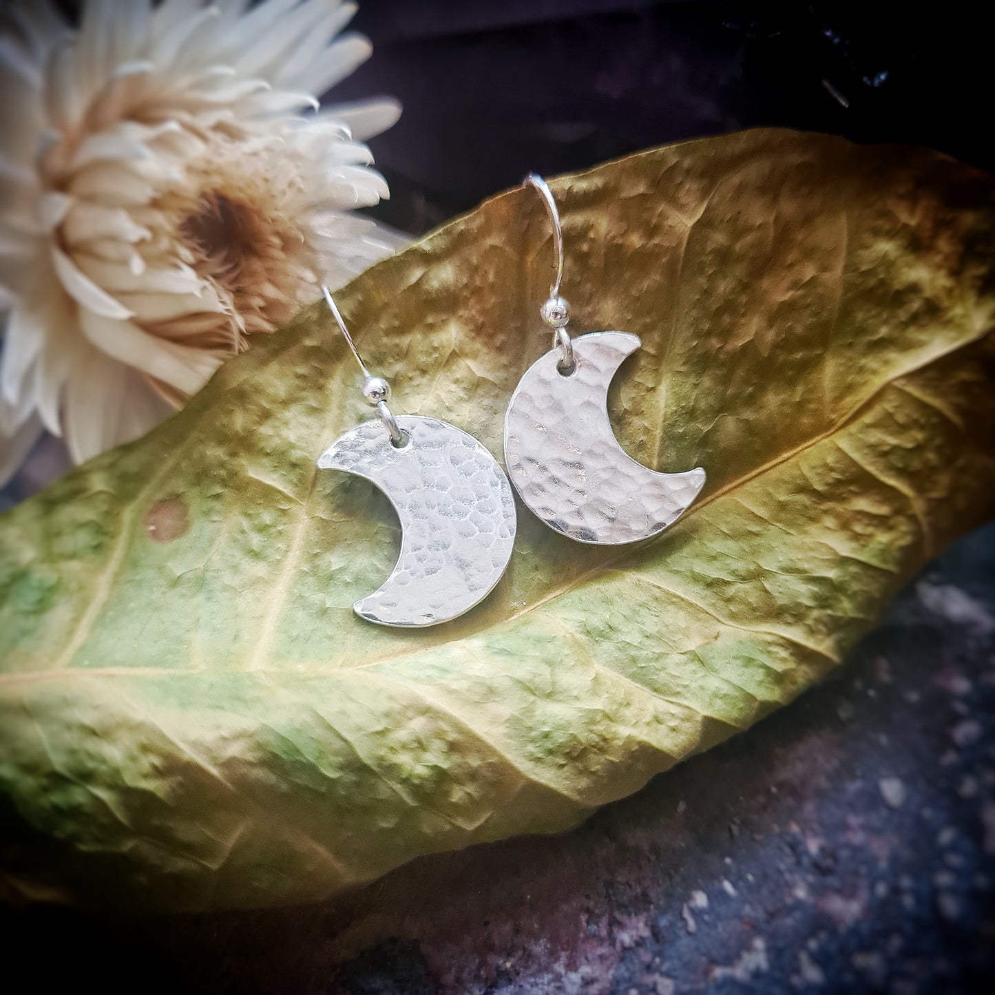 Crescent Moon Earrings - 100% Recycled Sterling Silver