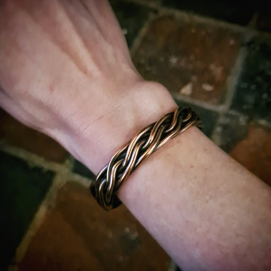 Double Twist Woven Copper Cuff - 100% Recycled Copper