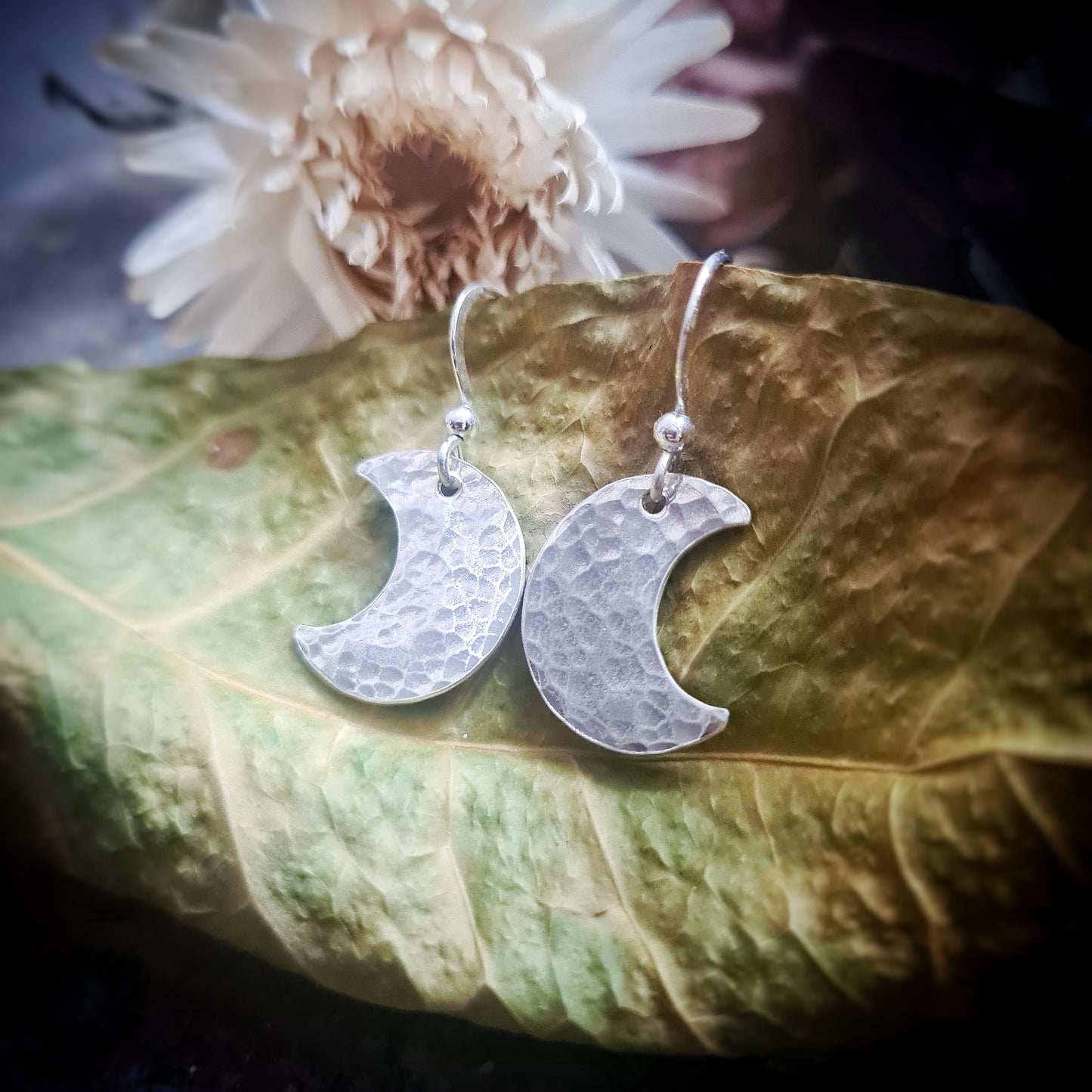 Crescent Moon Earrings - 100% Recycled Sterling Silver