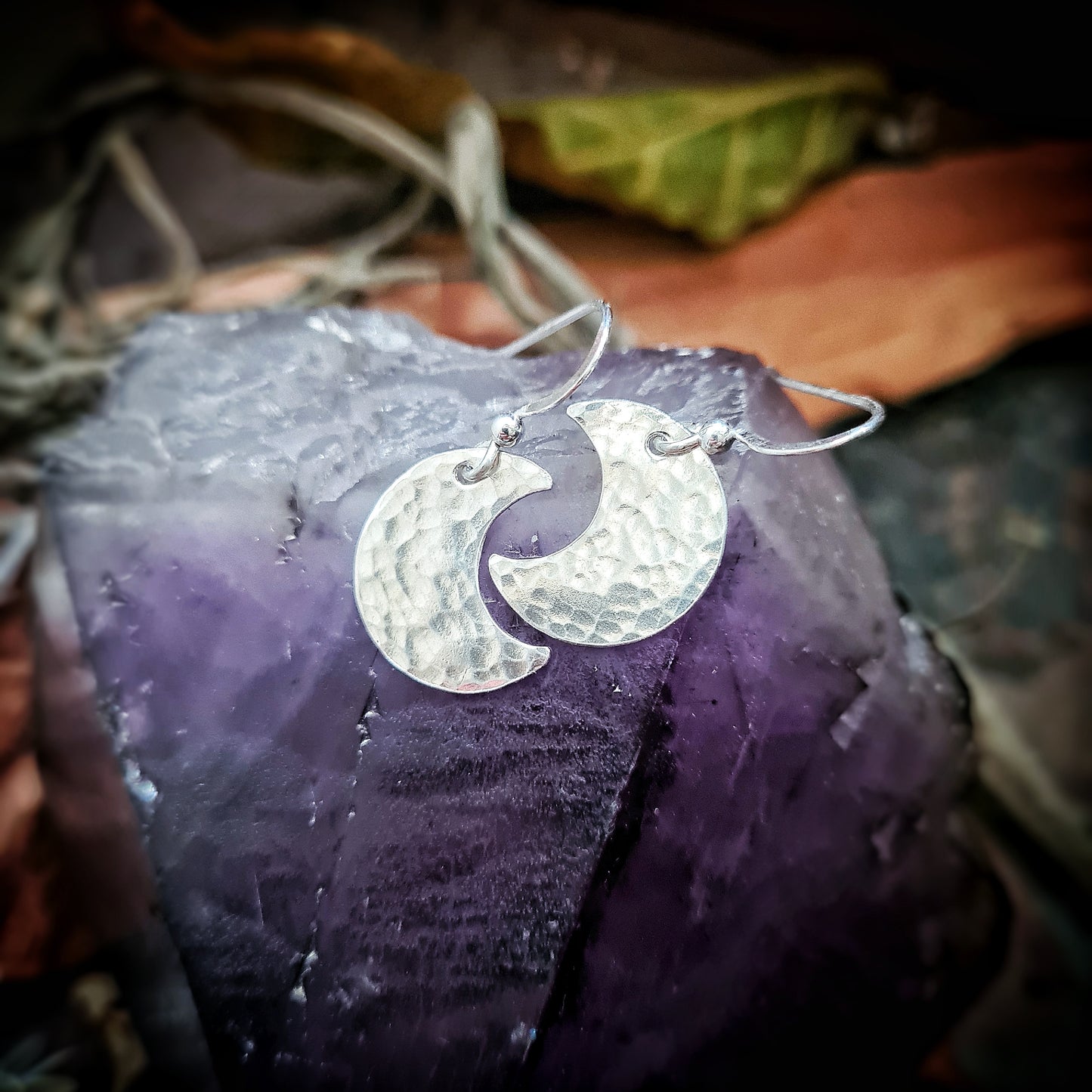 Crescent Moon Earrings - 100% Recycled Sterling Silver