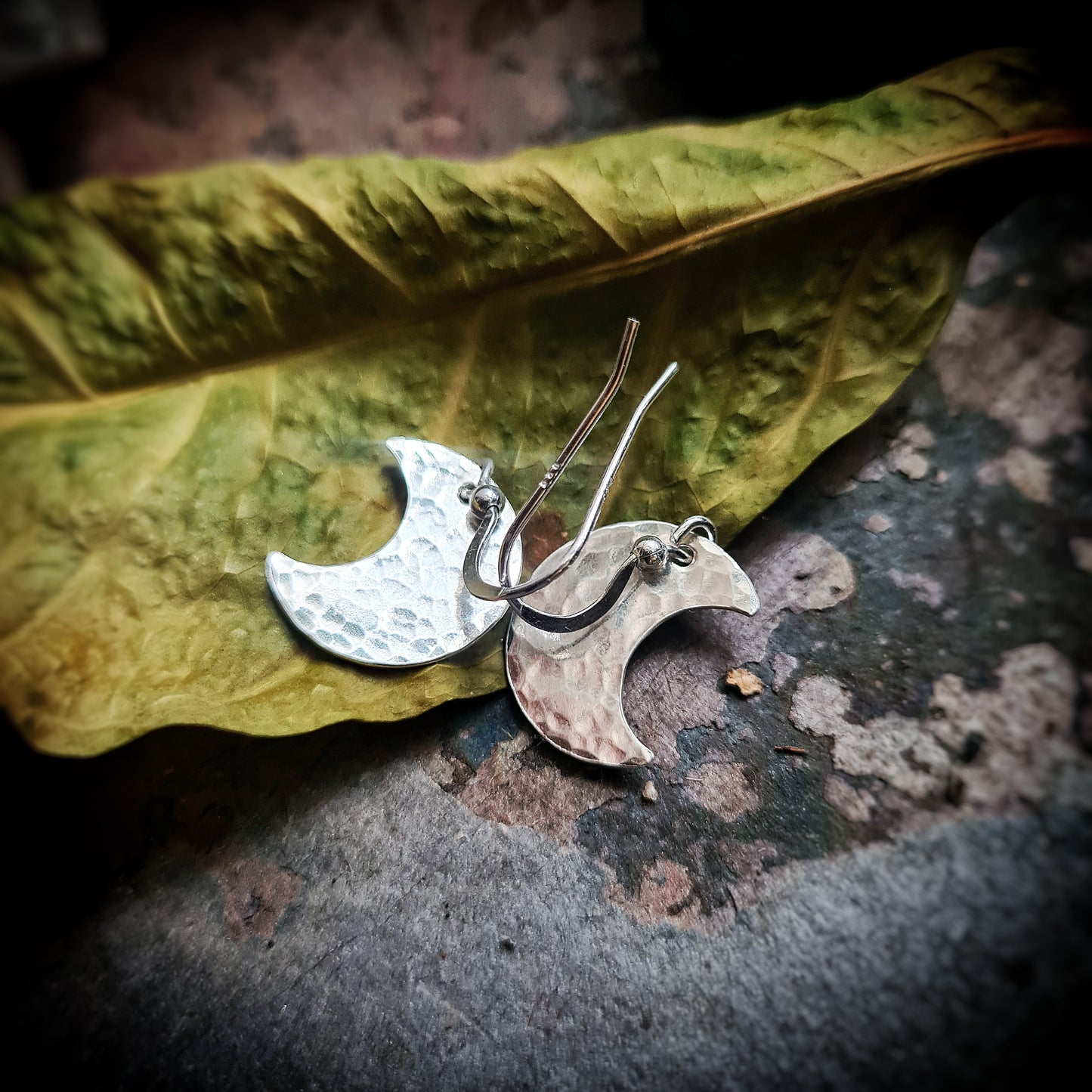 Crescent Moon Earrings - 100% Recycled Sterling Silver