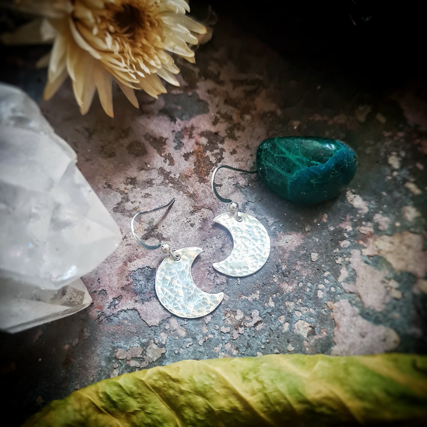 Crescent Moon Earrings - 100% Recycled Sterling Silver