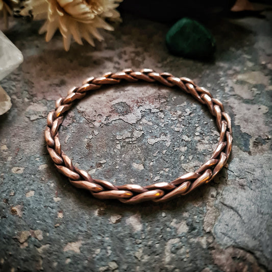 Plaited Copper Bangle - 100% Recycled Copper