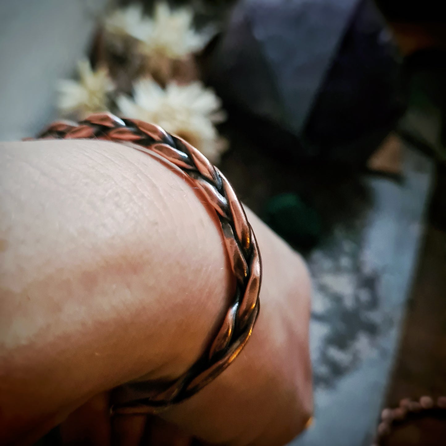 Open Plaited Copper Cuff - 100% Recycled Copper