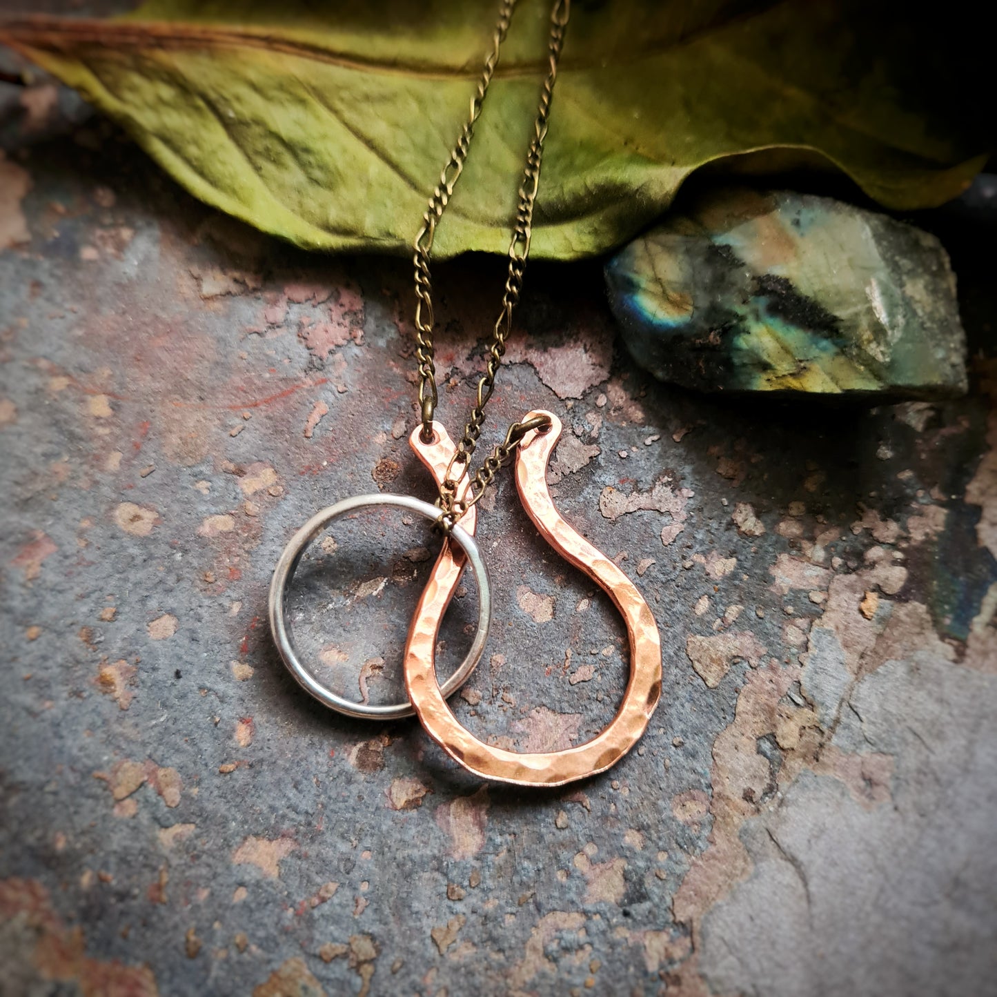 Ring Keeper Pendant in Recycled Copper